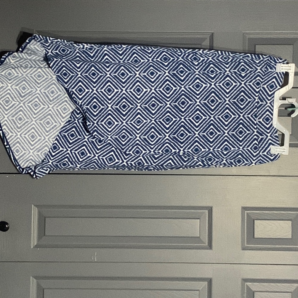 Blue and White High Low Skirt A32